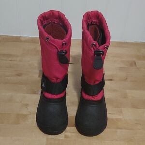 Pink and Black Winter Boots